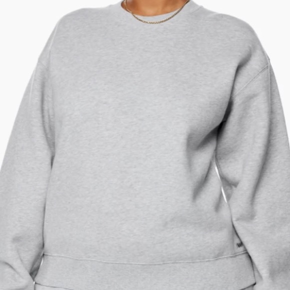 Aritzia Tops - TNA Cozy Fleece Perfect Crew Sweatshirt- Heather Chrome